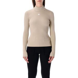 COURREGES Ribbed Turtleneck Sweater Women CAPPUCCINO Sweaters & Knitwear